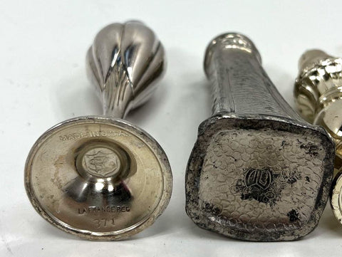Vintage Silver Plate Salt & Pepper Shakers Lot of 9 Mixed Styles USA Japan