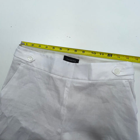 Lot of 2 Talbots NWT Blue Southampton & White Linen Blend Curvy Pants Women's