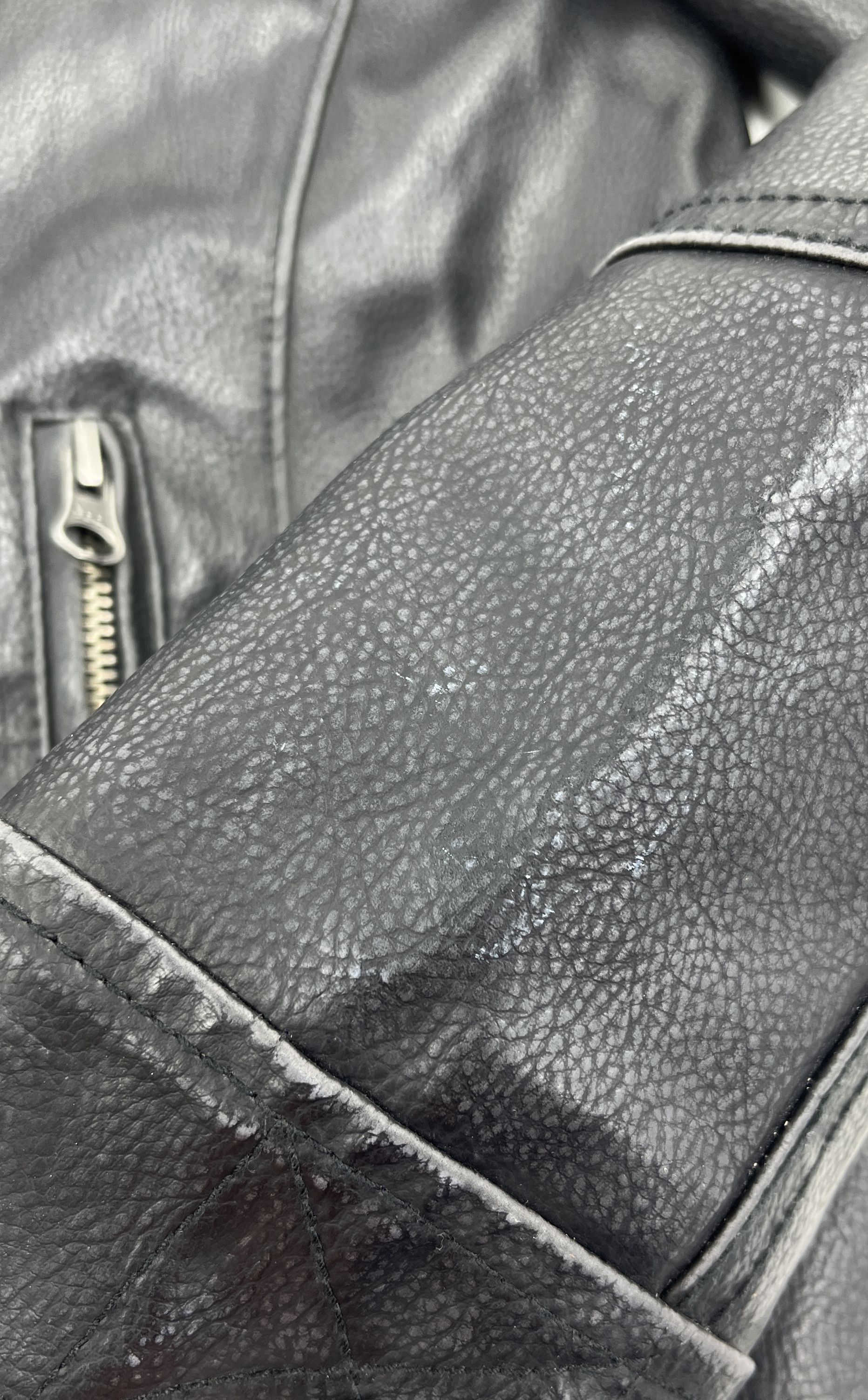 Kenneth Cole Reaction Black Faux Leather Hooded Moto Jacket Men's M