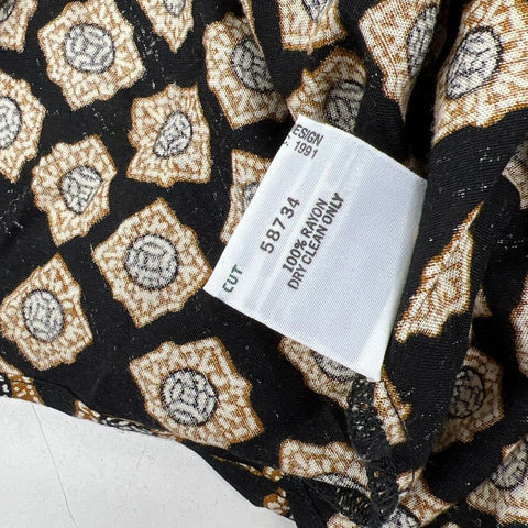 Vintage 90s Guess Marciano Geometric Print Button Up Shirt Made in USA Sz M