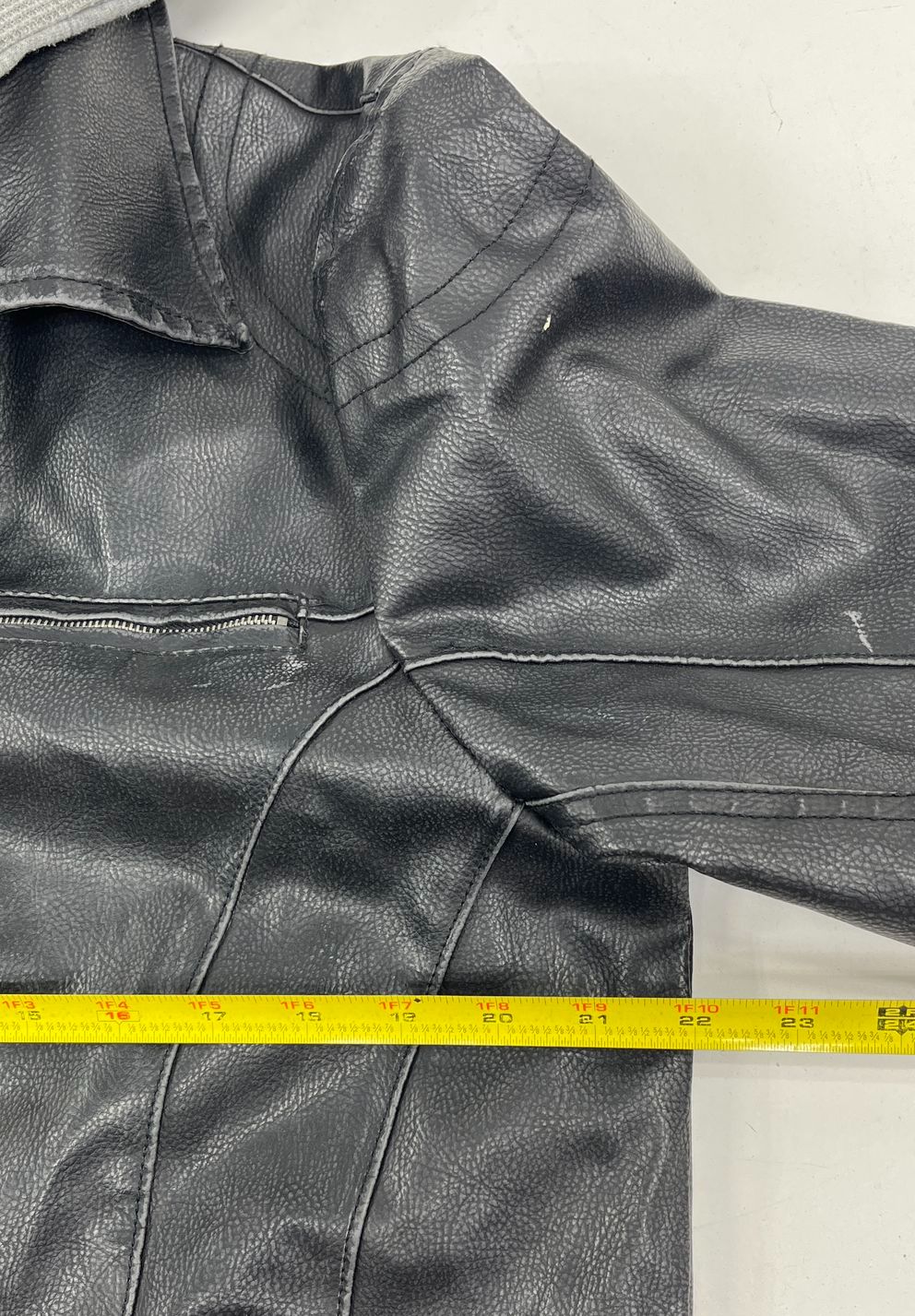 Kenneth Cole Reaction Black Faux Leather Hooded Moto Jacket Men's M