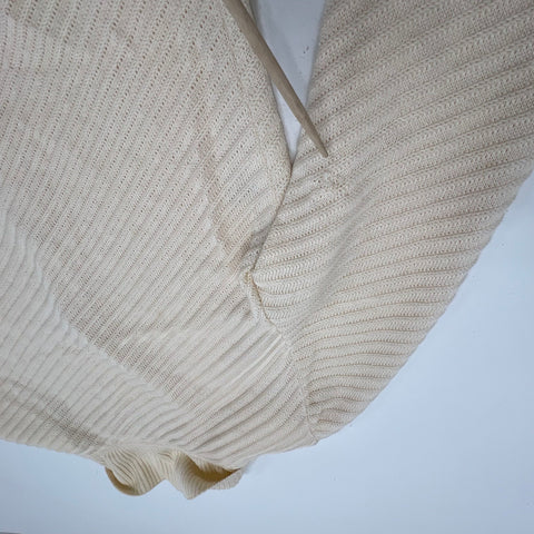 Vintage 90s Escada Margaretha Ley Cream Wool Ribbed Cardigan Sweater Womens 40