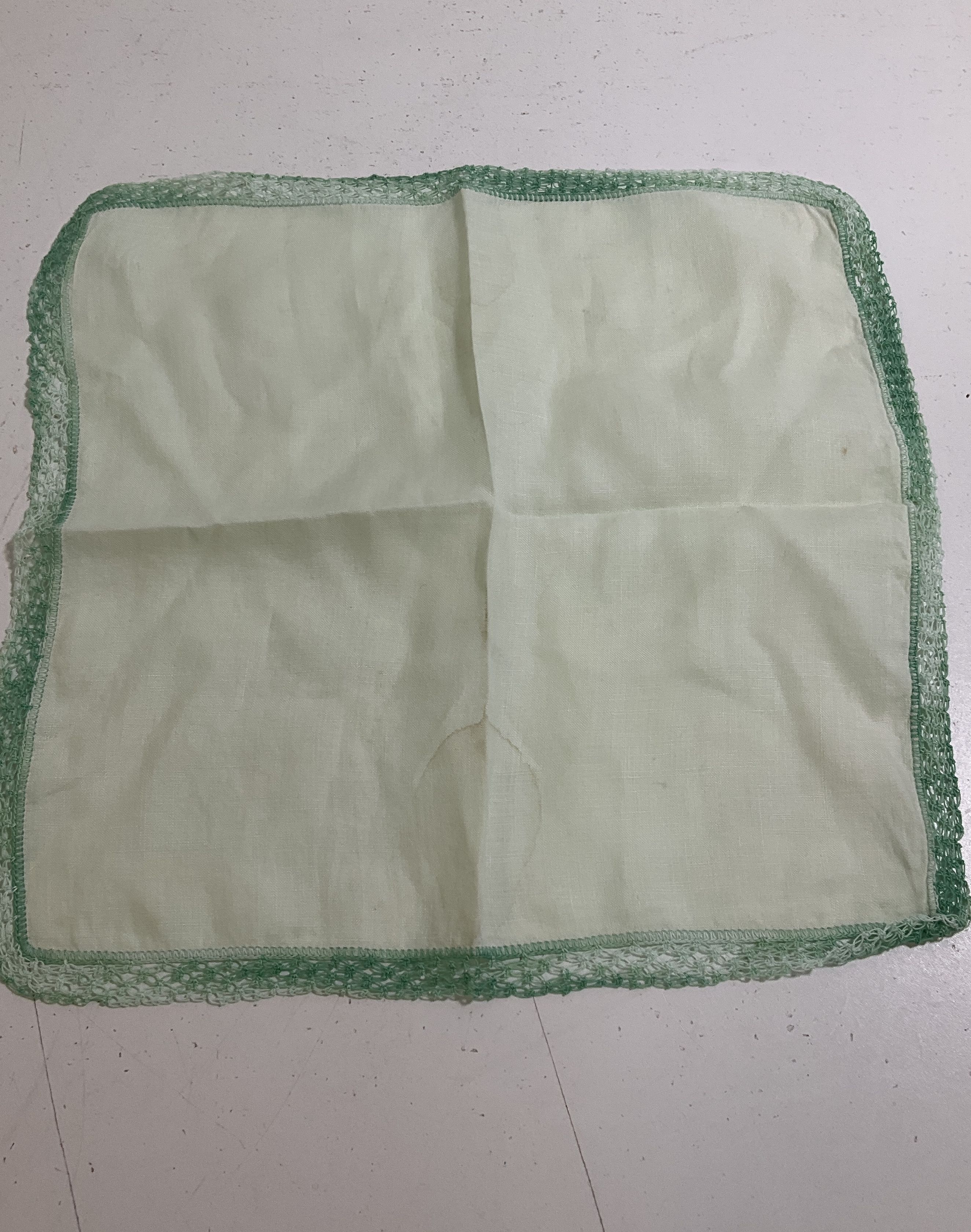 Vintage Handkerchief Lot 6 Embroidered Lace Edge Christmas Hankies Mixed Styles