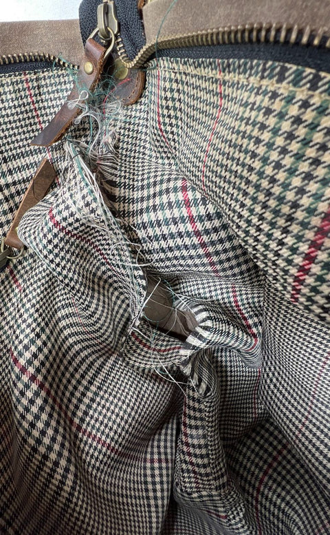 Kiko Brown Waxed Canvas Leather Large Tote Bag Shoulder Crossbody Brass Hardware