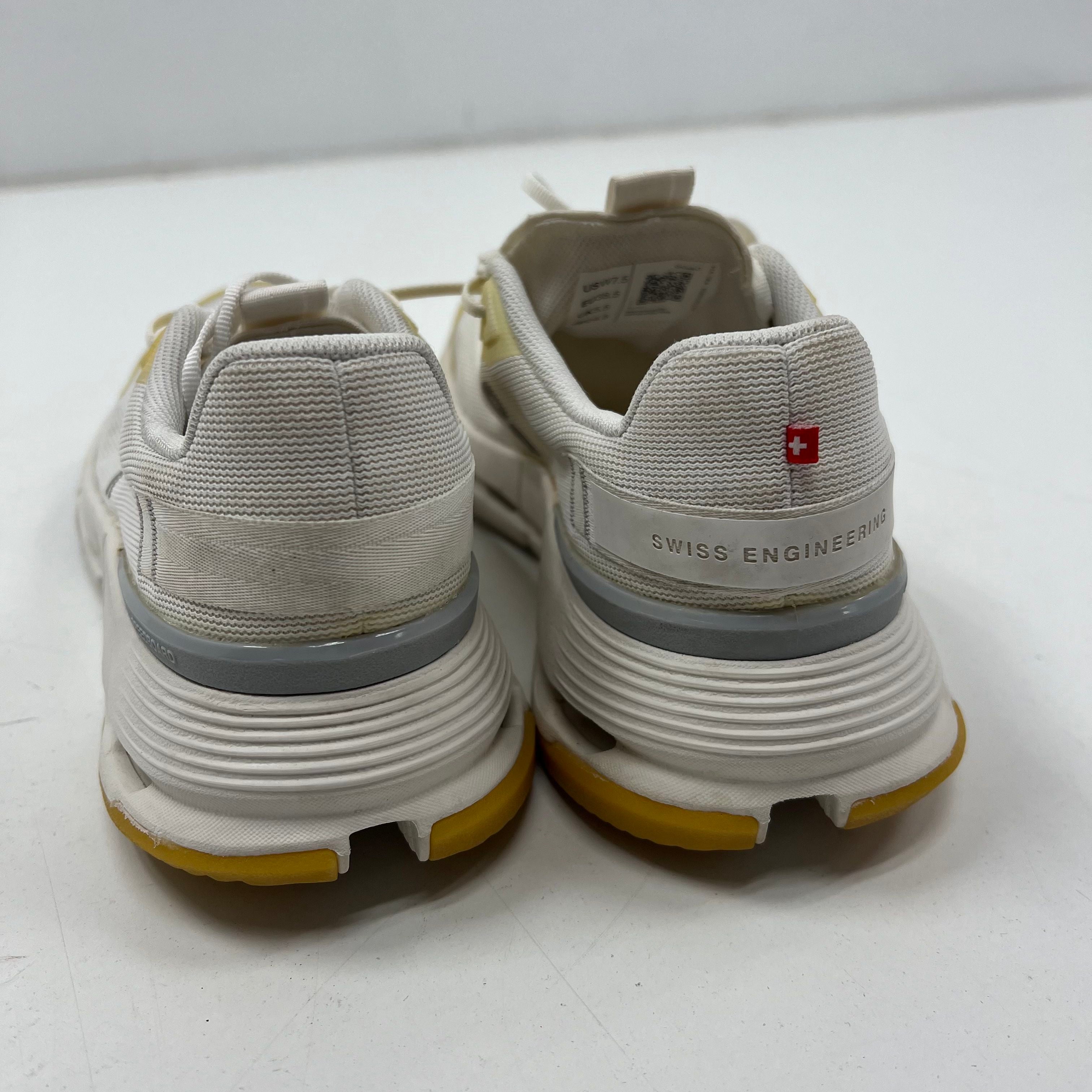 On Cloudnova White Yellow Gum Sole Running Sneakers Women's Size 7.5