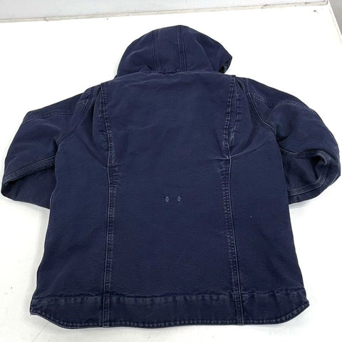 Carhartt Faded Navy Sandstone Duck Fleece Lined Hooded Active Jacket Youth M
