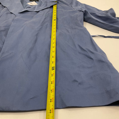 Ann Taylor NWT Blue Lyocell Drapey Open Front Trench Jacket Women's Size 14