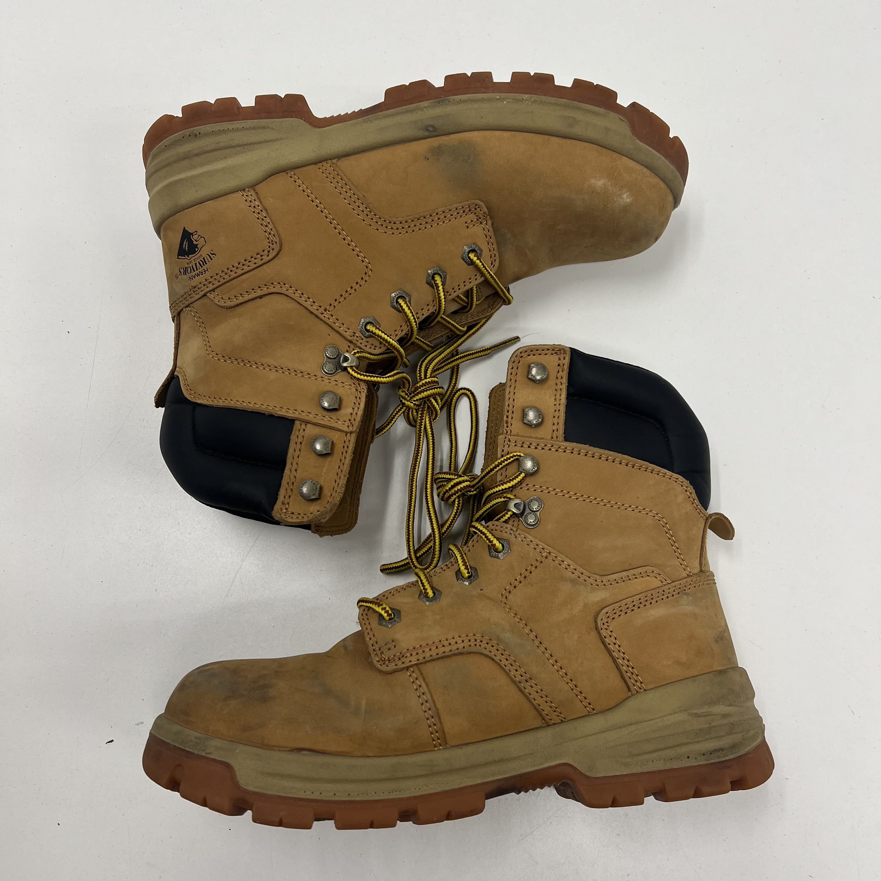 Herman Survivor Brown Lace Up Construction Work Boot Men 9W Steel Toe