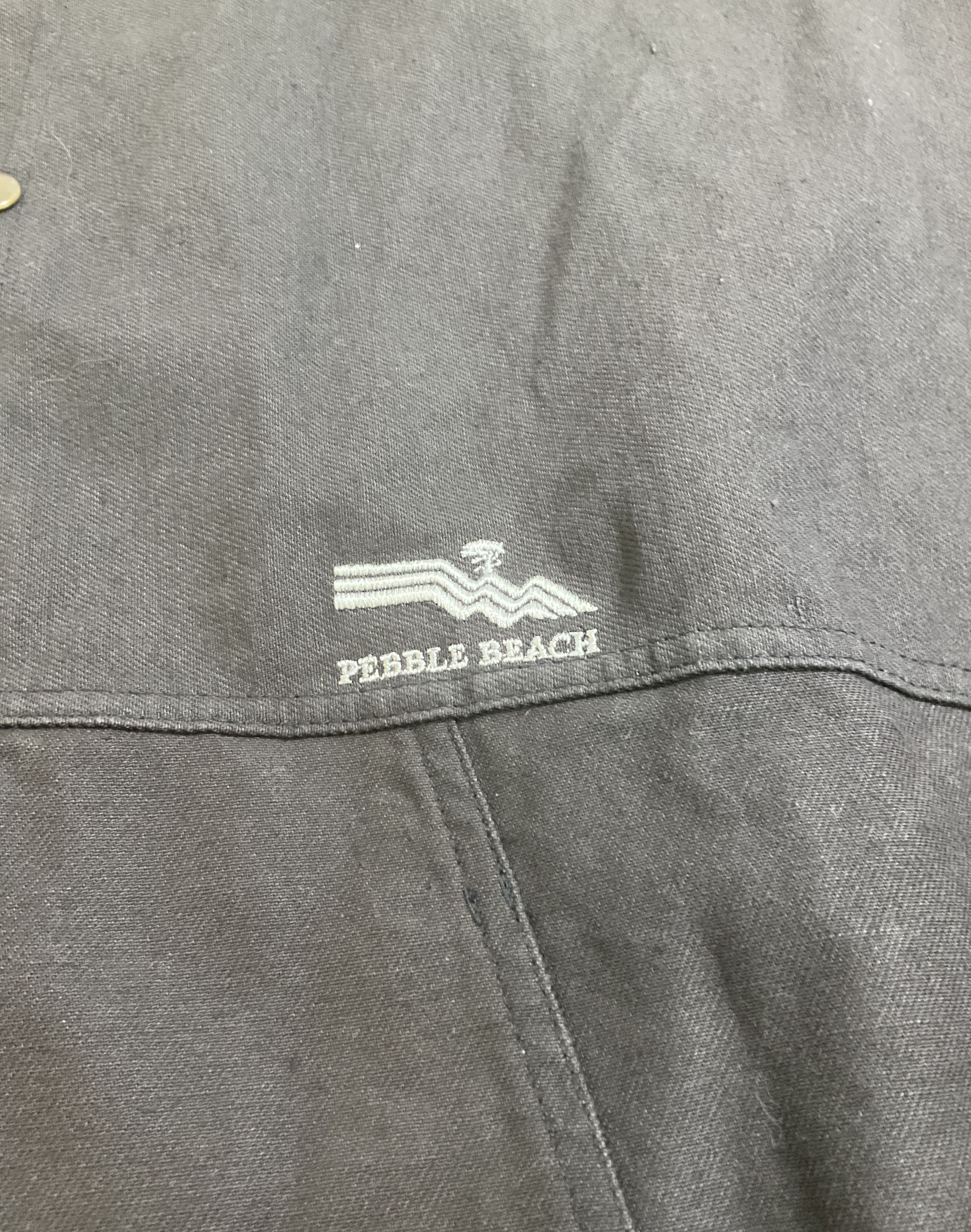 Vintage 90s Property Of Pebble Beach Gray Canvas Bomber Jacket Men's XL