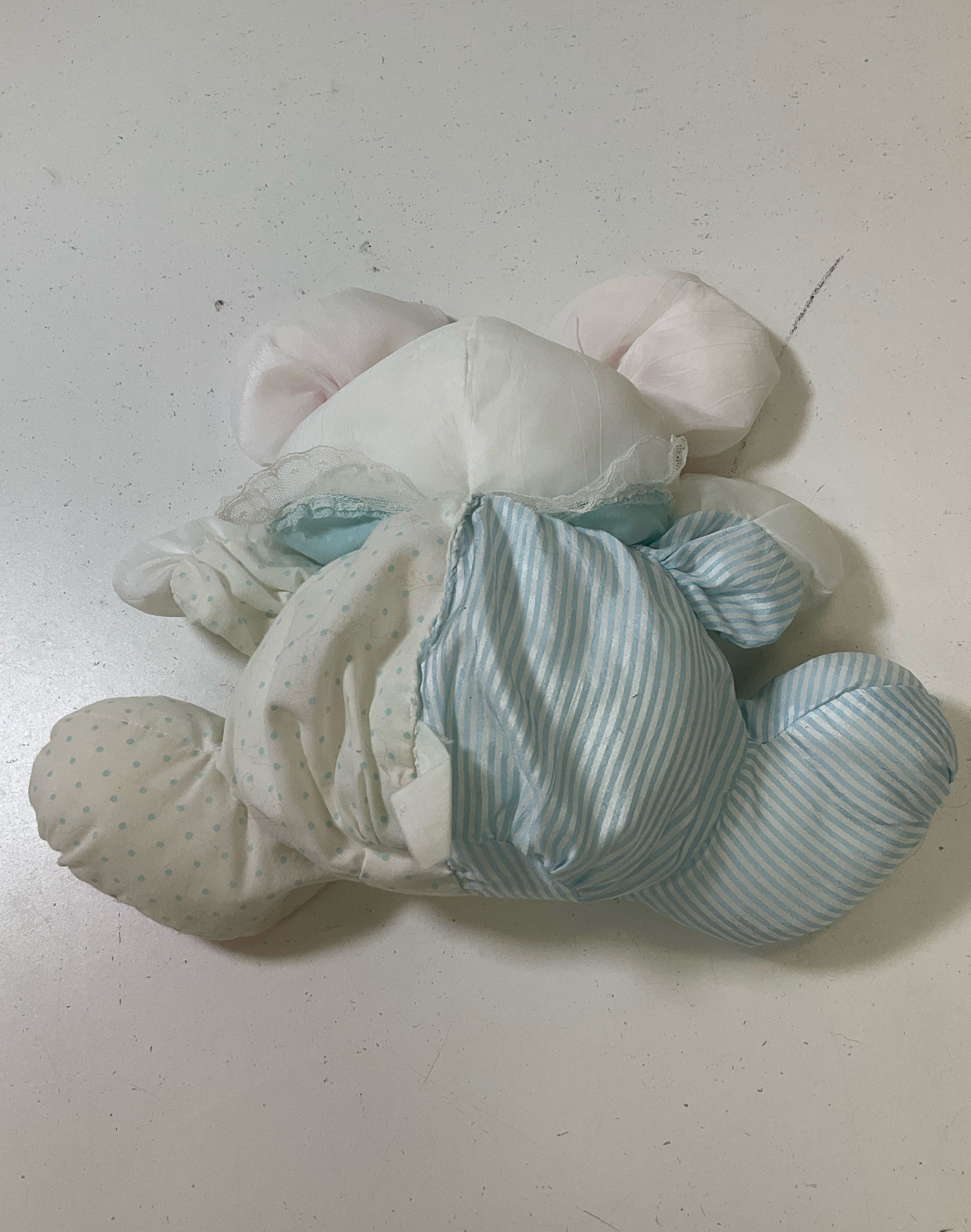 2 Vintage Fisher Price Puffalump Mouse Baby Rattle Stuffed Animals Yellow Blue