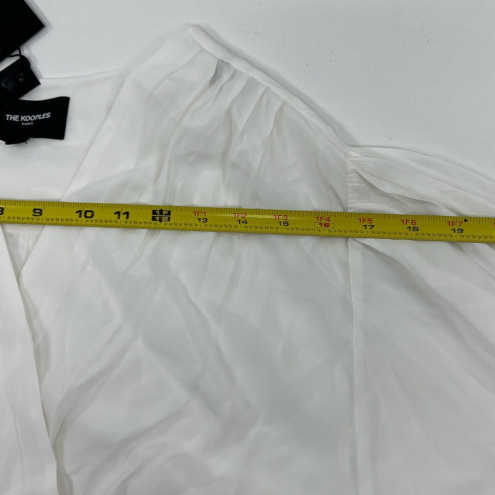 NWT Women's The Kooples France White Pleated Wrap Style Blouse - Size 3