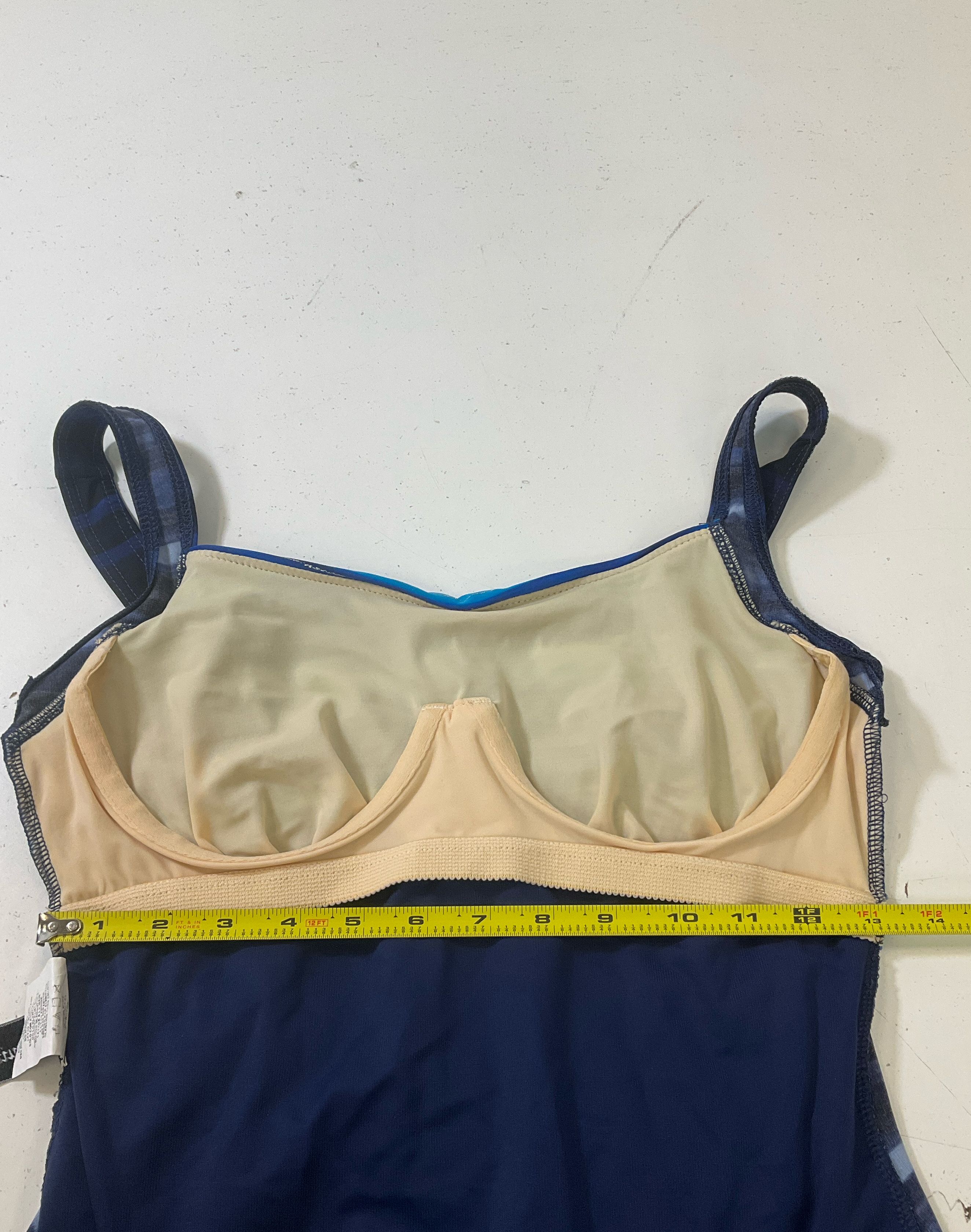 Miraclesuit Women's Blue One Piece Underwire Swimsuit High Cut Size 12 Vintage