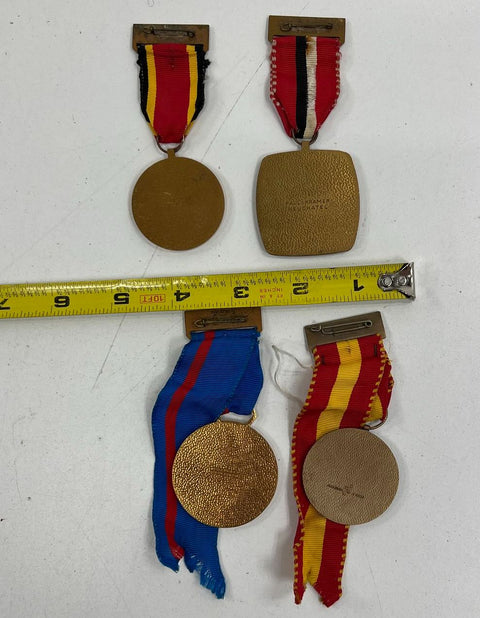 Lot of 4 Vintage European March Medals 1970s Swiss Spanish Belgian Souvenir