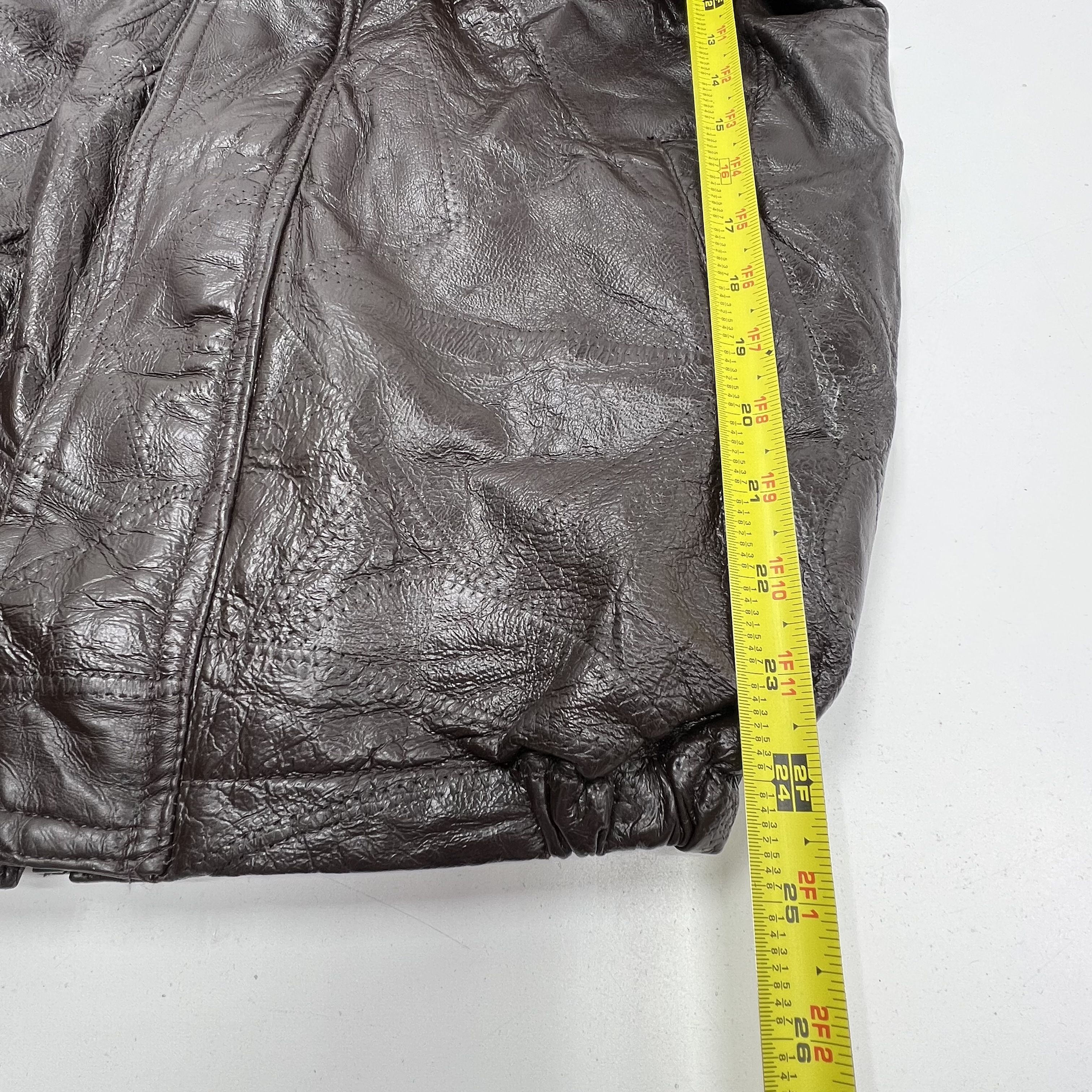 Vintage 90s Haband Brown Patchwork Genuine Leather Bomber Jacket Mens S