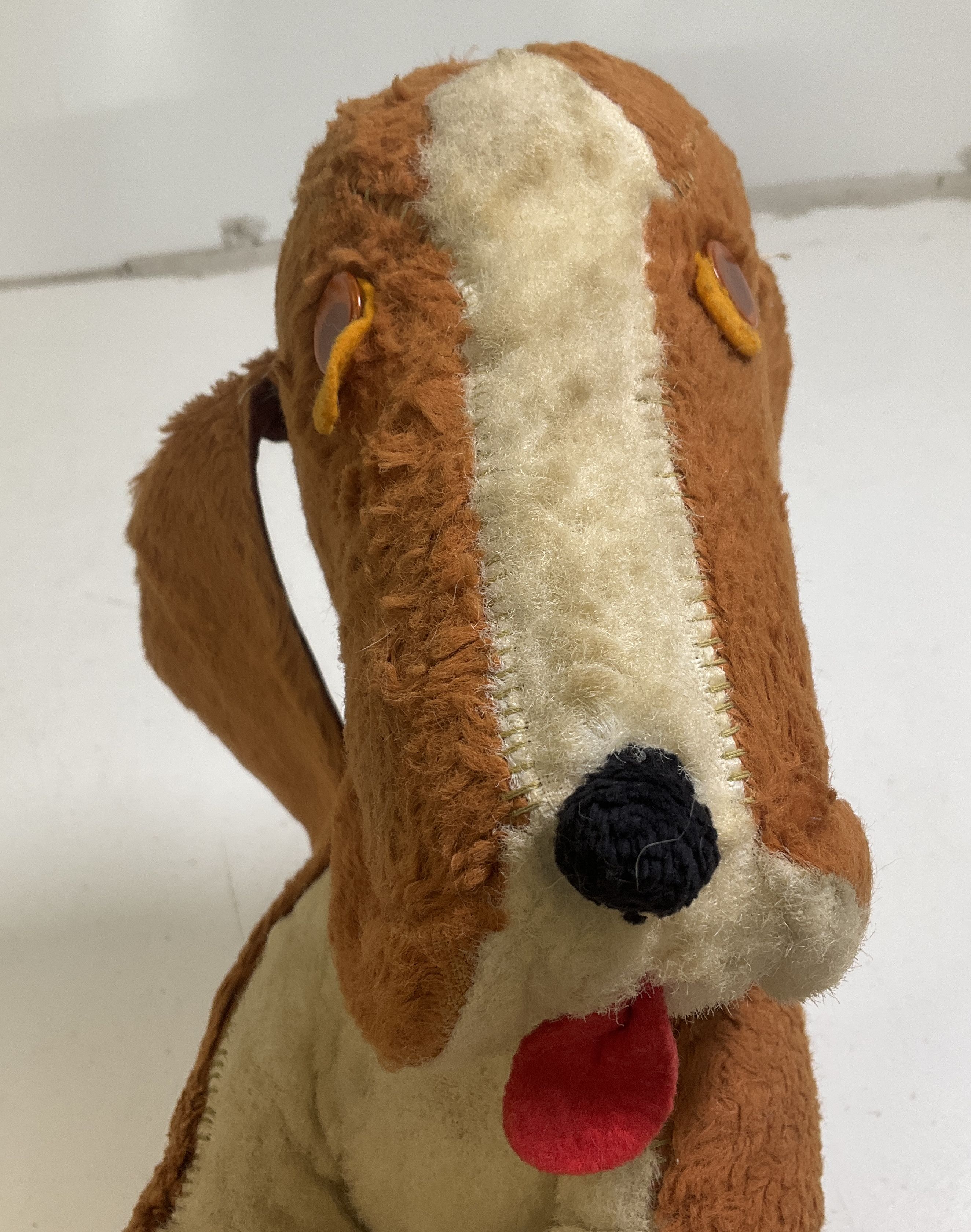 Vintage Basset Hound Plush Stuffed Animal Dog Toy Sad Droopy Eyes 12"