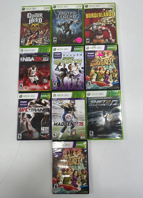 Borderlands Brutal Legend Need for Speed Shift 10 Game Lot Microsoft Xbox 360