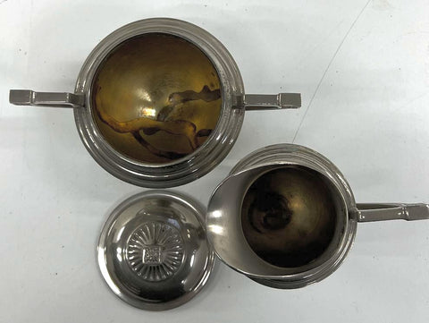 Universal Silver Plate Holloware Lot 7 Pcs Coffee Pot Creamers Sugar Bowls