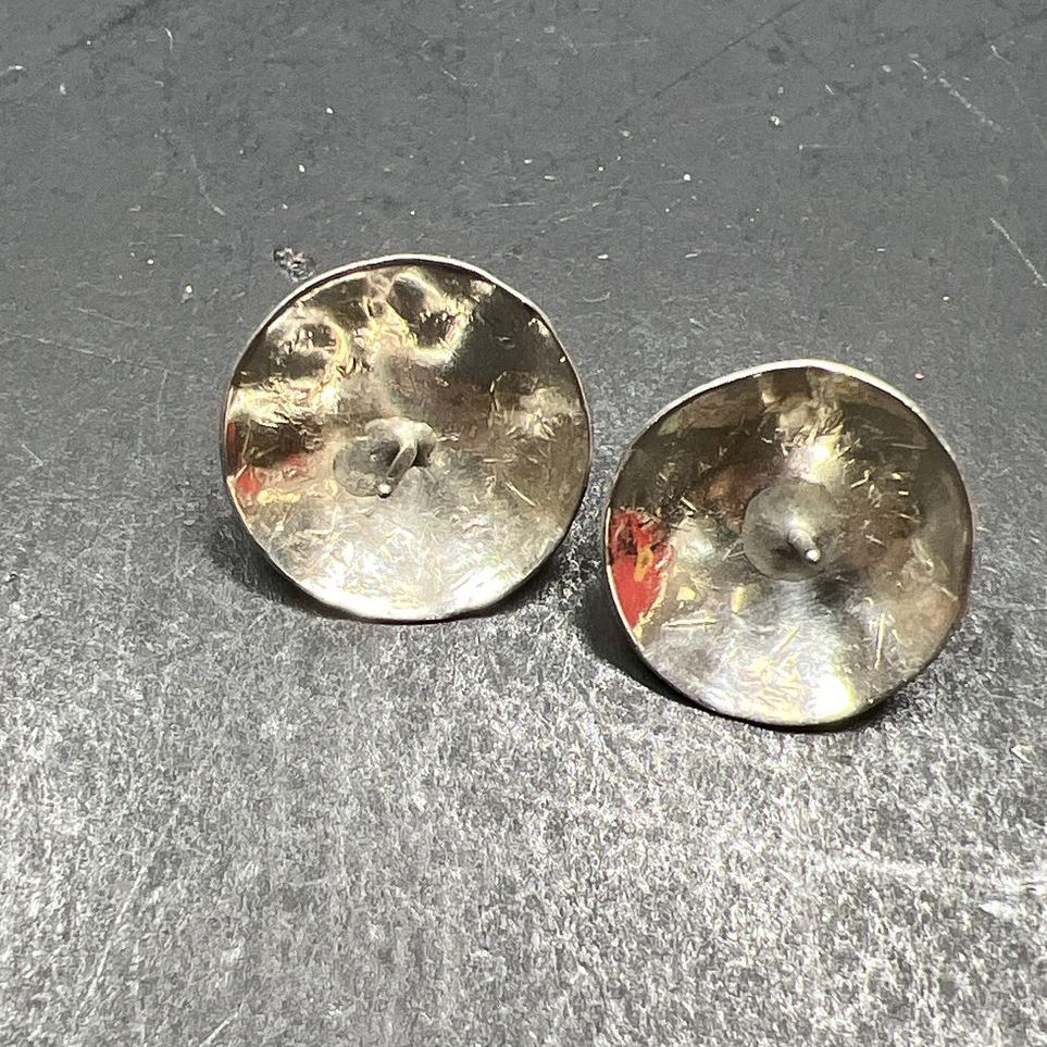 Sterling Silver Engraved Round Turquoise Earrings