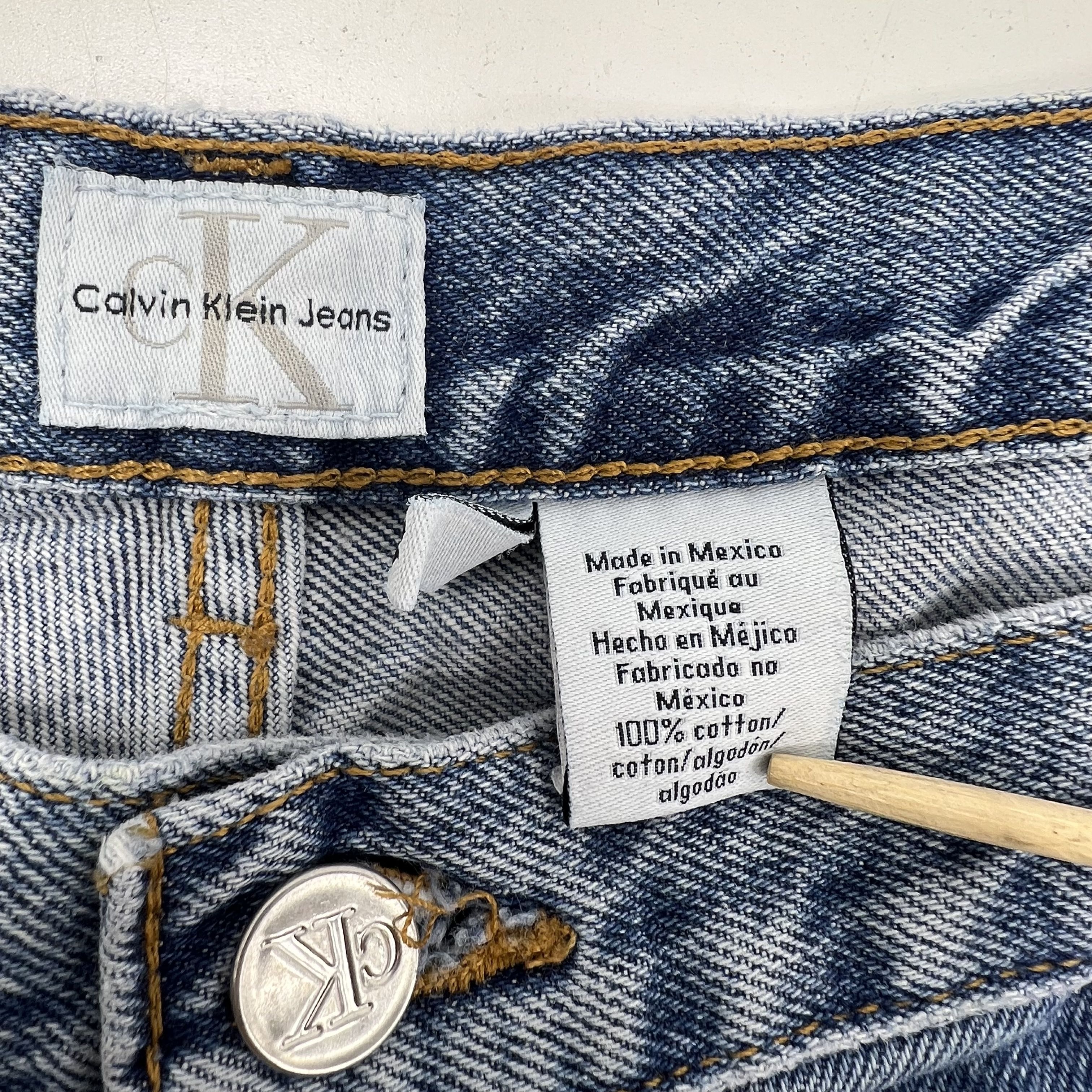 Vintage 90s Calvin Klein Jeans Blue Denim Easy Fit Straight Leg Men's Size 40x32