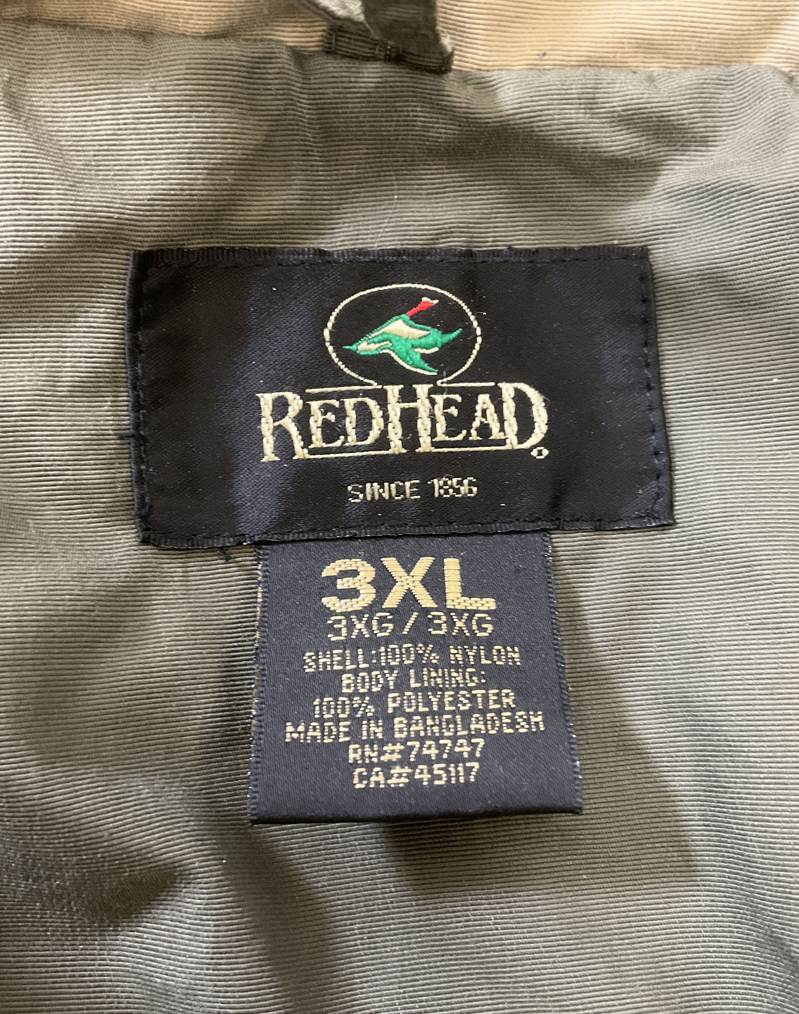 Vintage Red Head Men's Olive Green Jacket Zip & Snap Multi Pocket Size 3XL