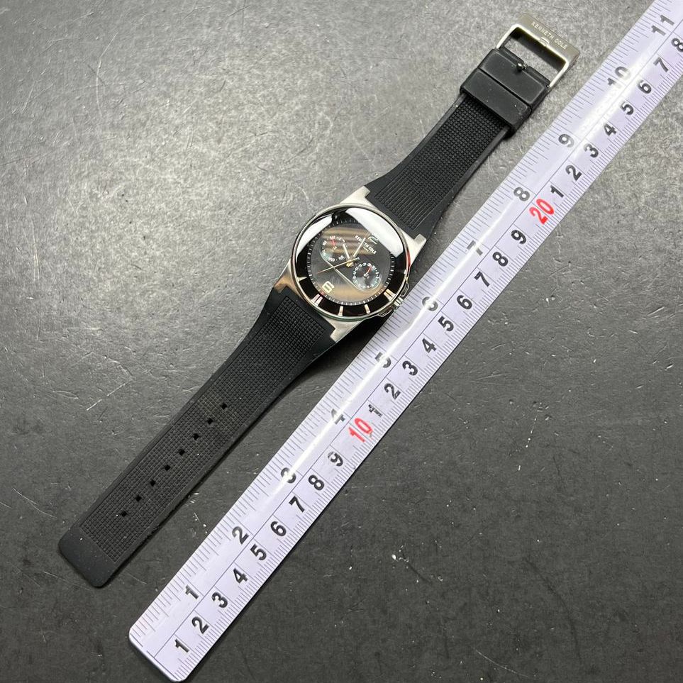 Kenneth Cole 10008220 Black Band Men's Wristwatch Working New Battery