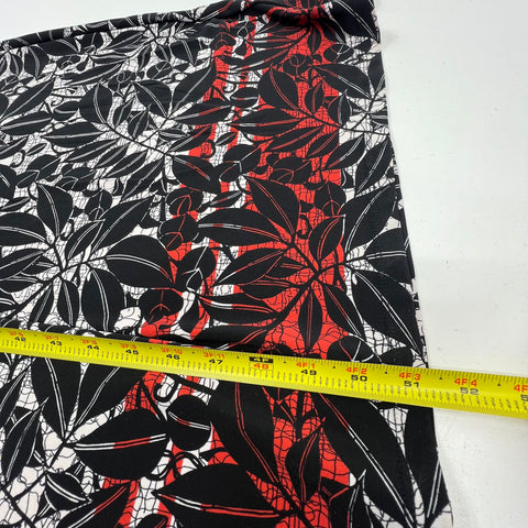 Max Studio NWT Black White Red Leaf Print Halter Asymmetrical Dress Women's L
