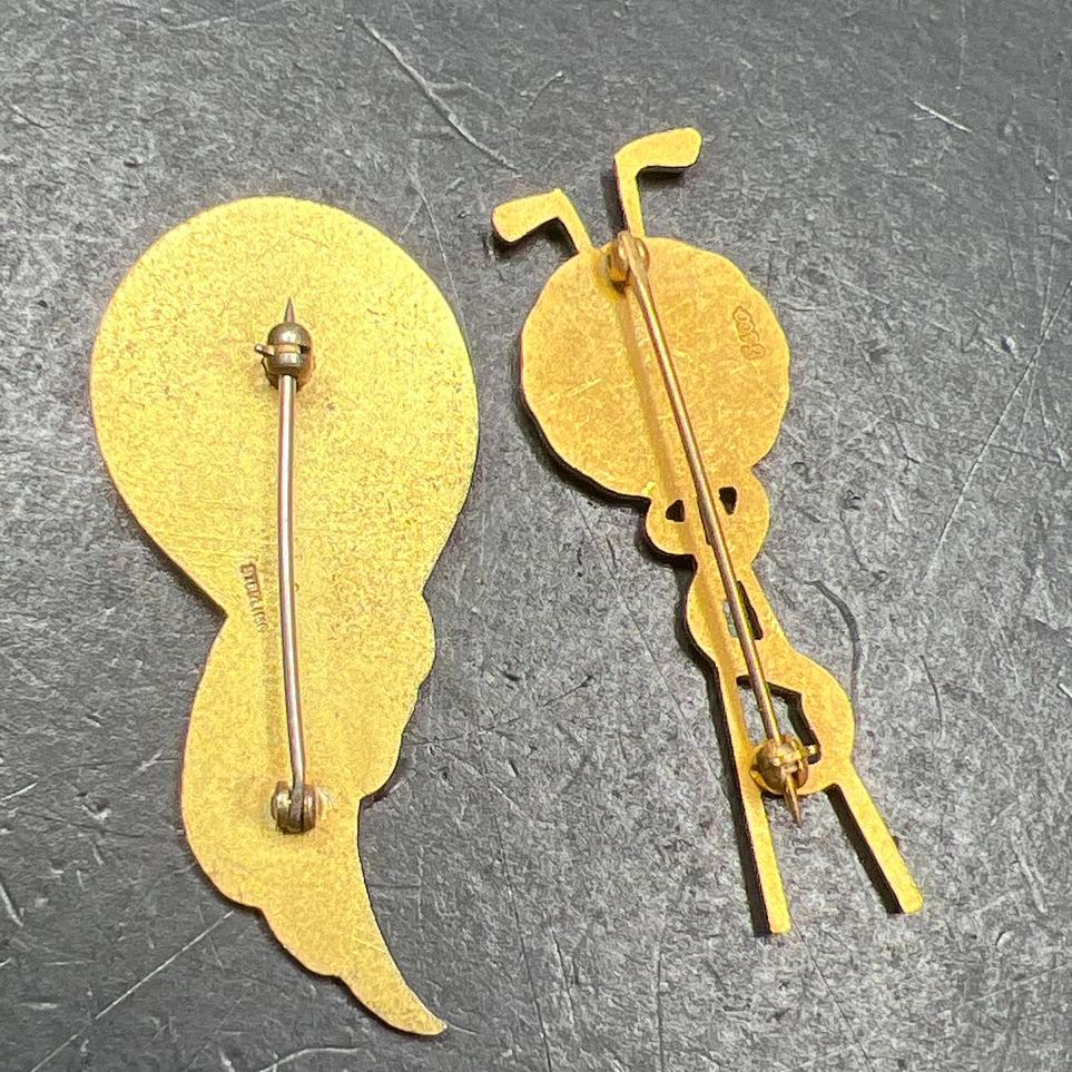 Vintage Womens Western Golf Association Gold Filled & Sterling Silver Pins