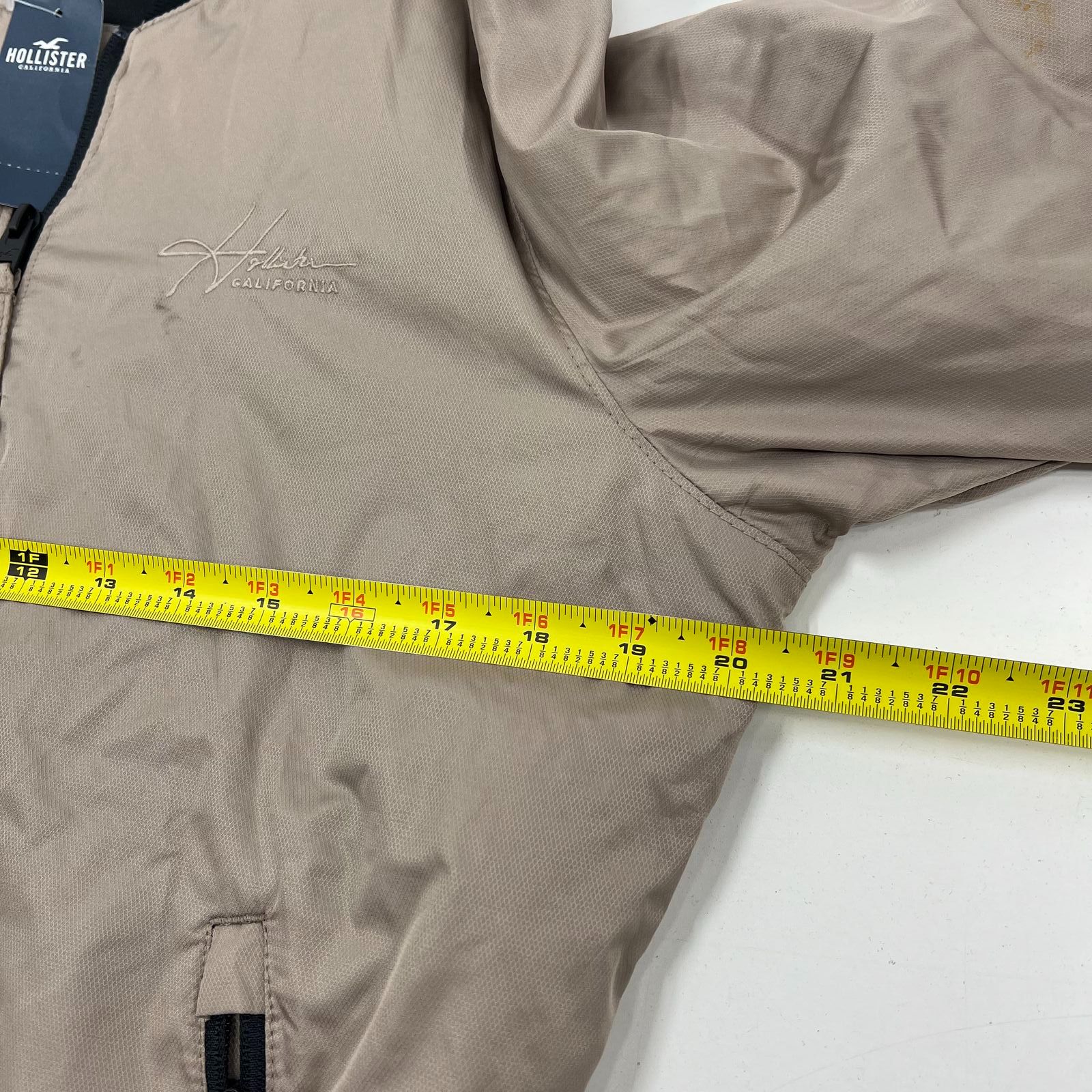 Hollister California Tan Lightweight Full Zip Bomber Jacket Men's S NWT