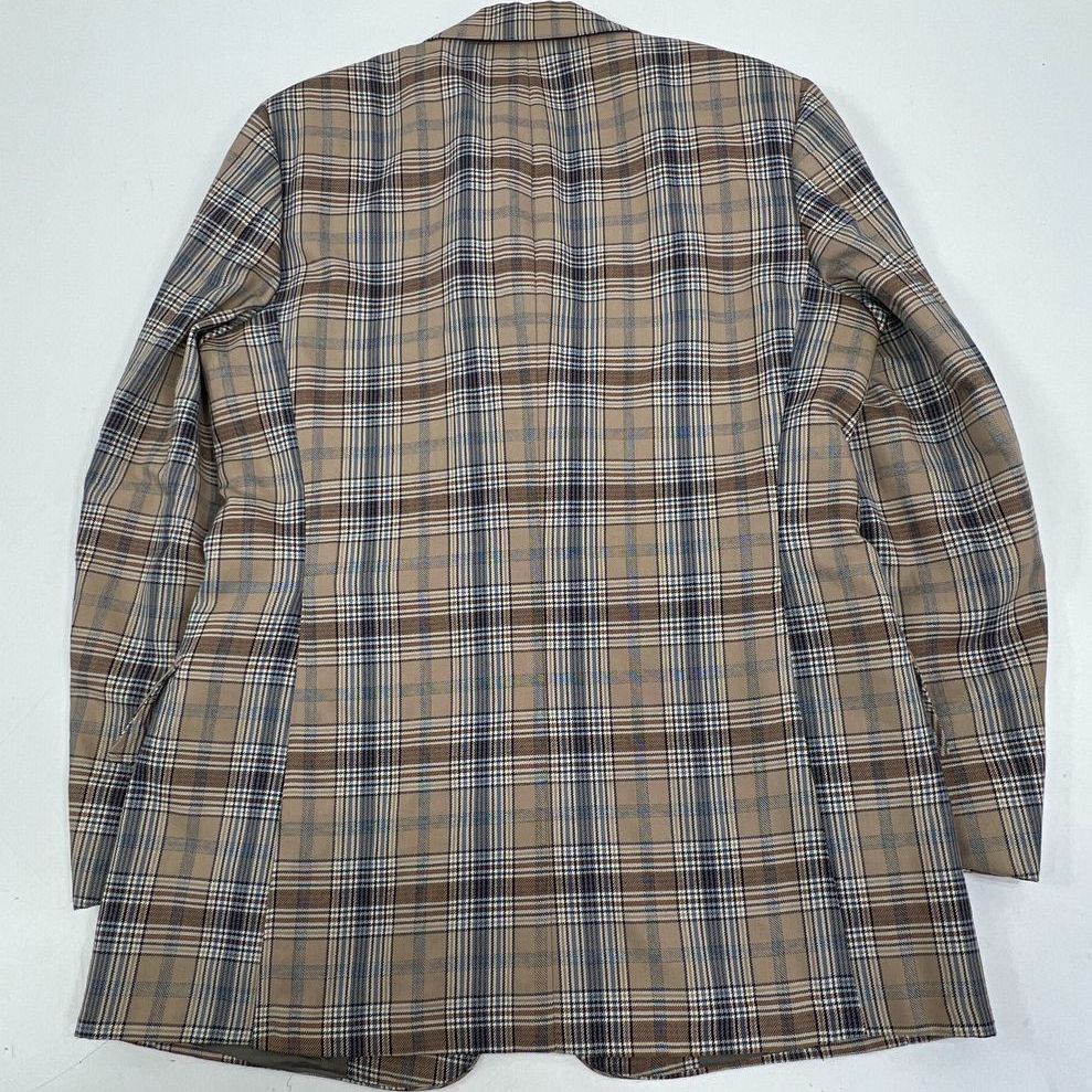 Vintage 1970s h.i.s. Mens Plaid Double Breasted Sport Coat Blazer Jacket Sz L