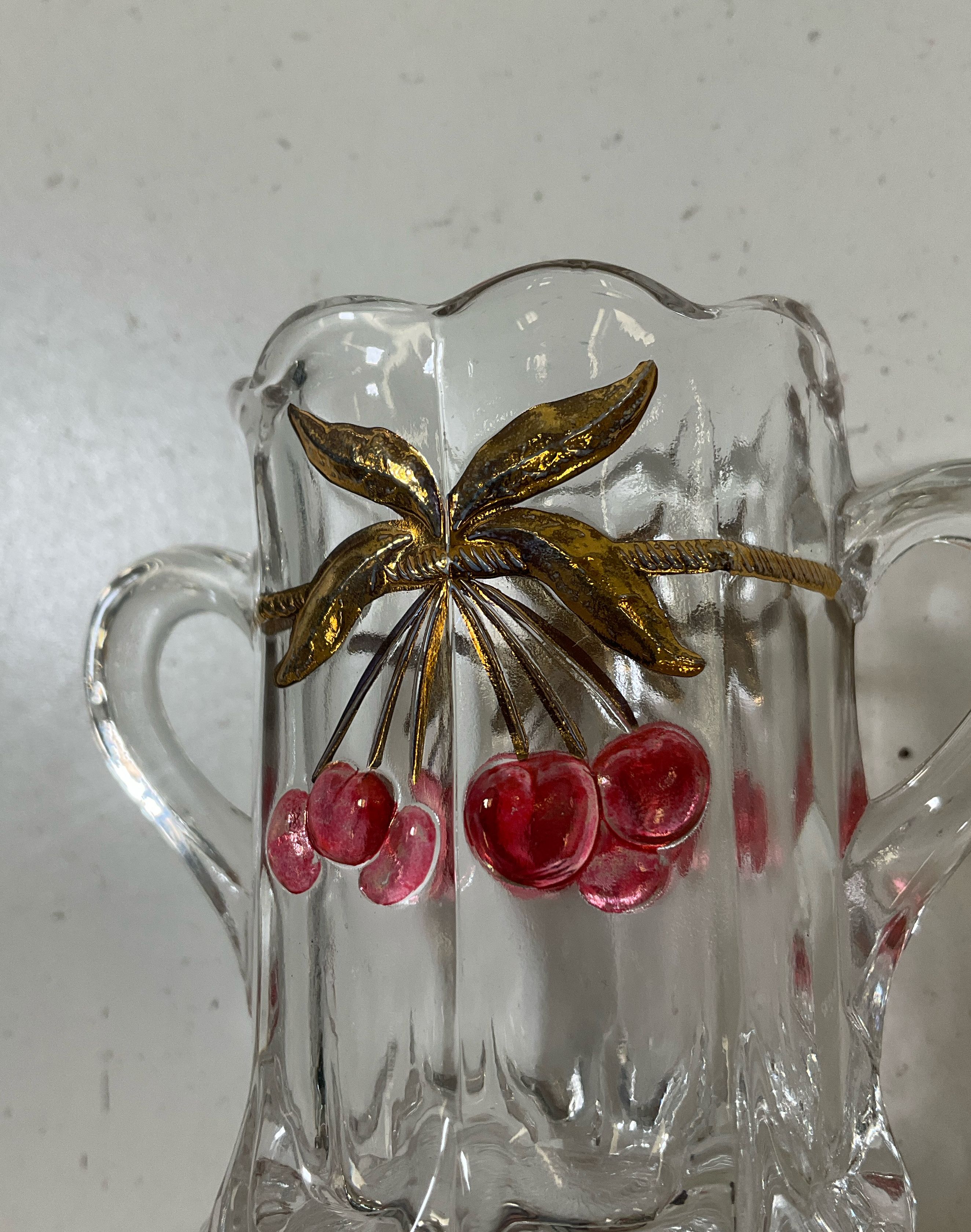Vintage Northwood Cherry And Cable Clear Ruby Glass Small Mini 3" Open Sugar