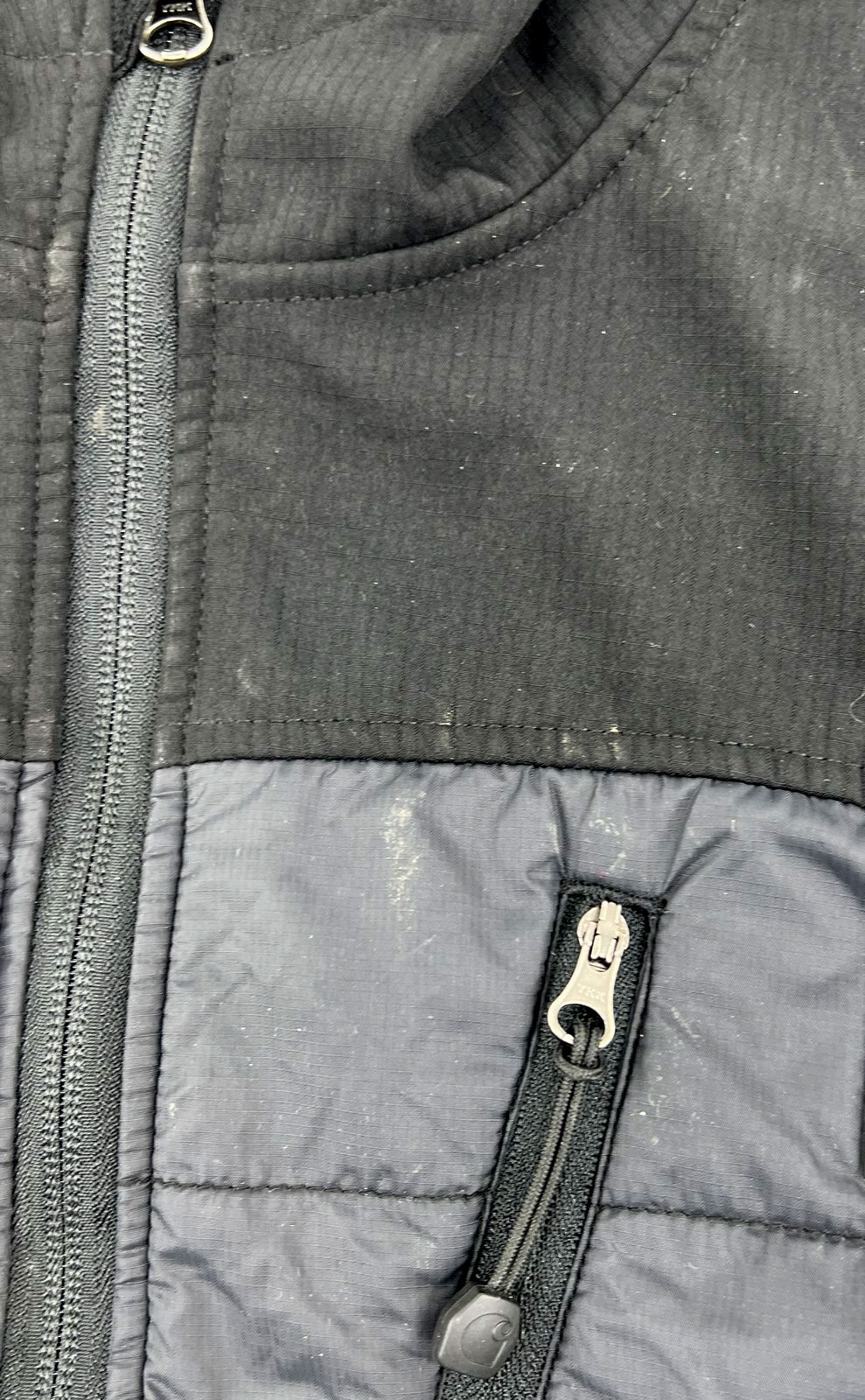 Men's Carhartt Black J294 Hybrid Soft Shell Full Zip Puffer Jacket - Size Small