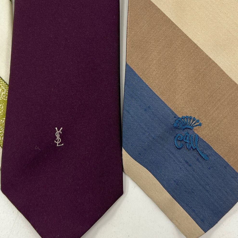 Vintage Men's Assorted Patterns Wide Neck Ties Lot Acetate Polyester YSL Turner