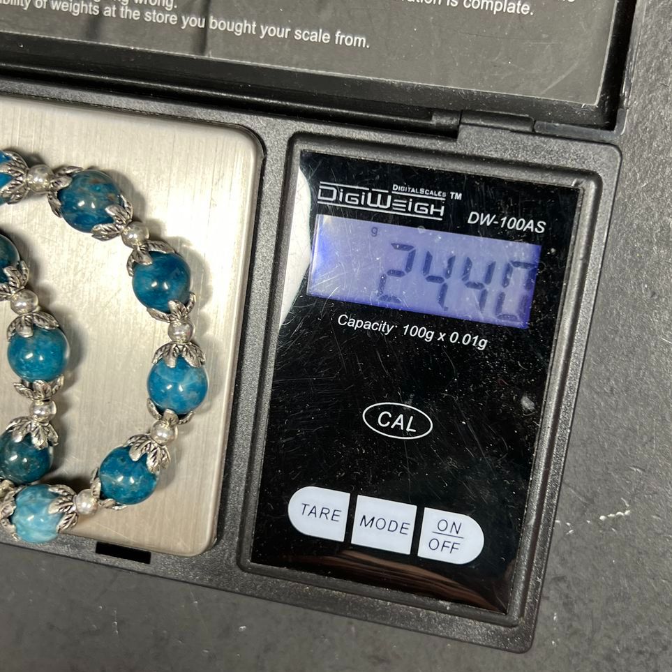 Blue Apatite Stone Beaded Earrings NWT
