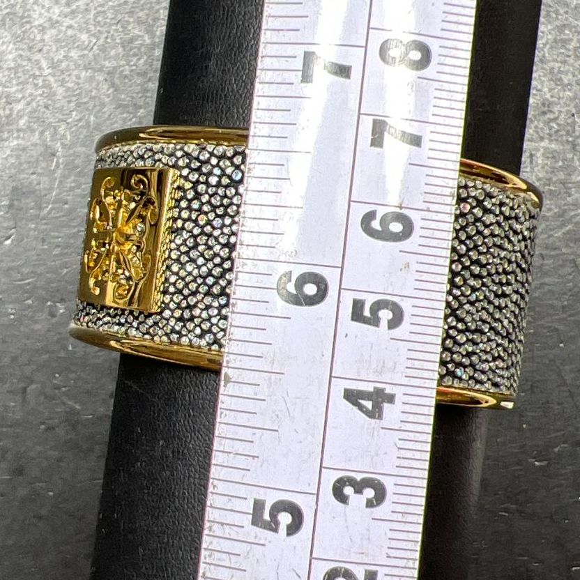 Rustic Cuff Gold Tone Textured Cuff Bracelet