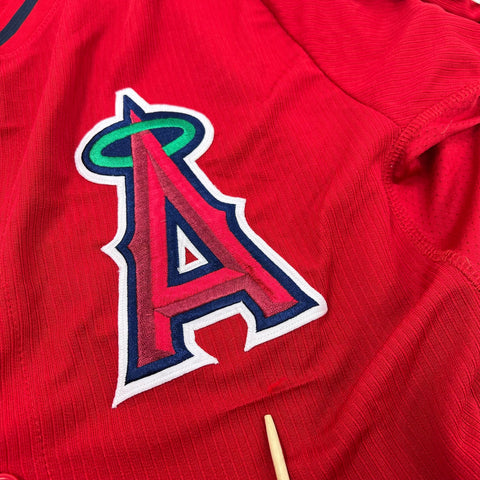 Majestic Red MLB Angels St. Patricks Day Cool Base Authentic Jersey Men's 44 L