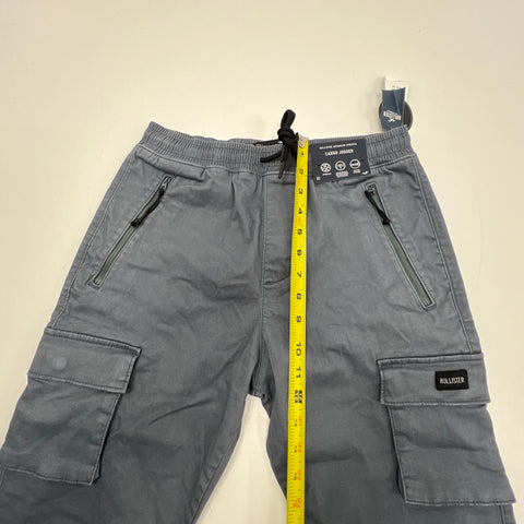 NWT Hollister Gray Advanced Stretch Tapered Cargo Jogger Pants Men's XS