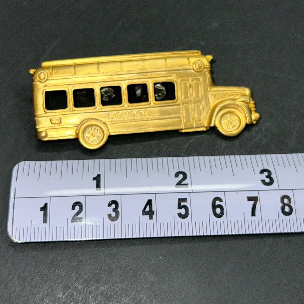 JJ Jonette Jewelry School Bus Children's Faces Brooch