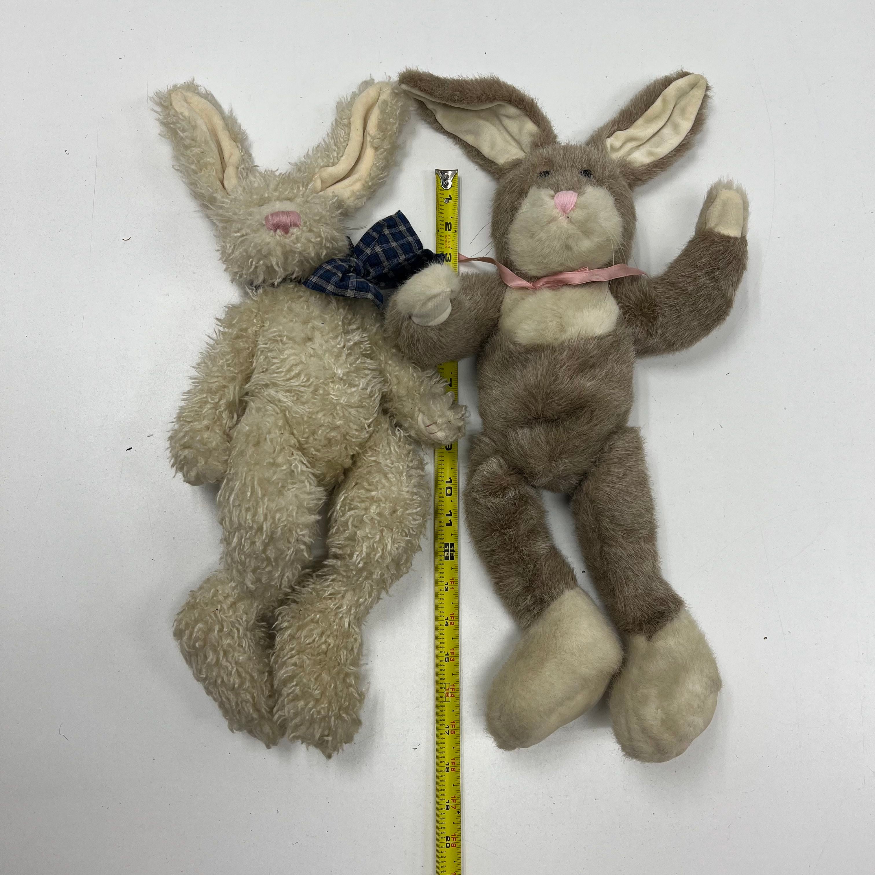 Vintage Boyds Collection Lot 4 J.B. Bean Plush Bunnies & Miniature Wood Sled