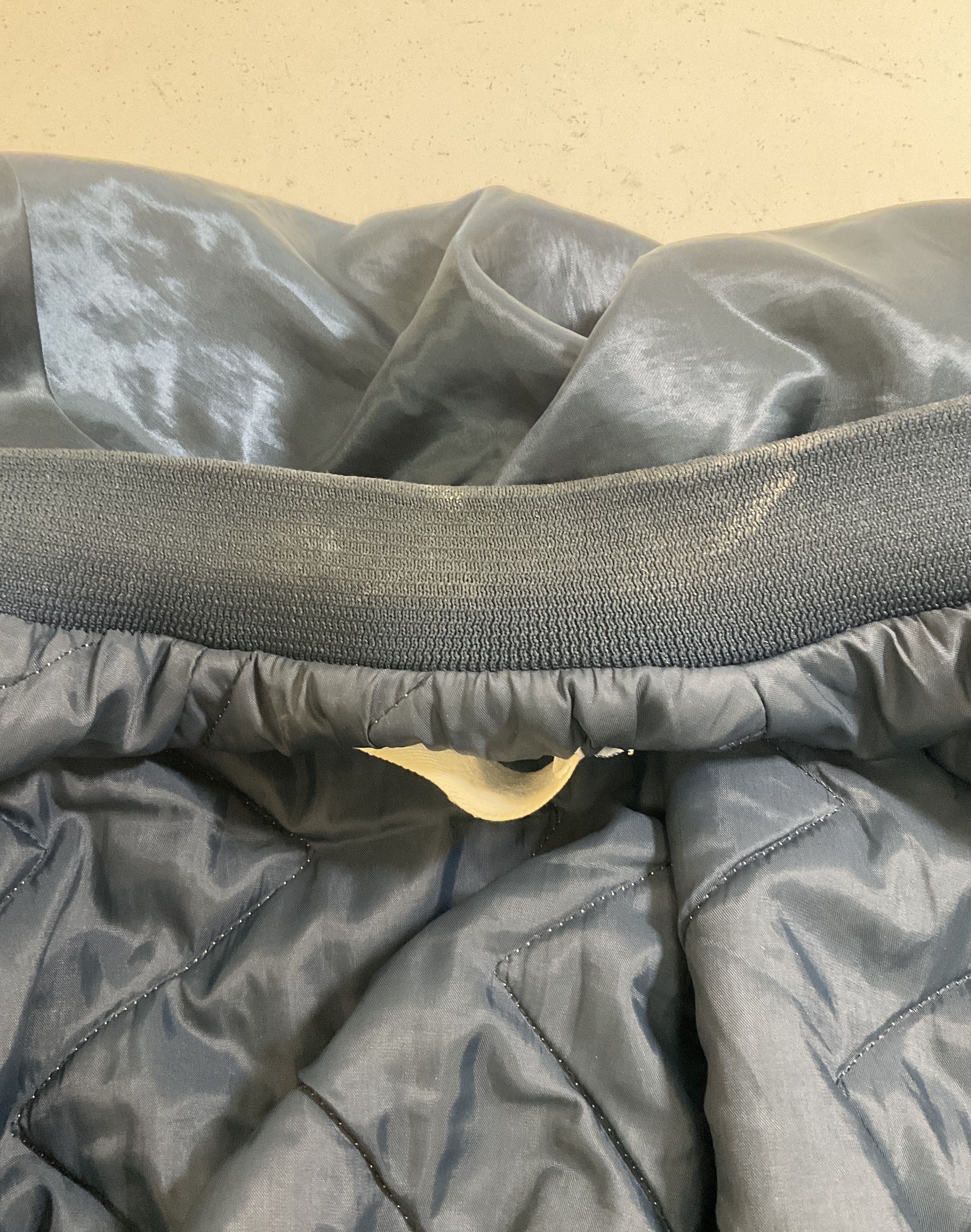Chalk Line Men's Blue Satin Bomber Jacket Size XXL Vintage Chicago Bears Colors