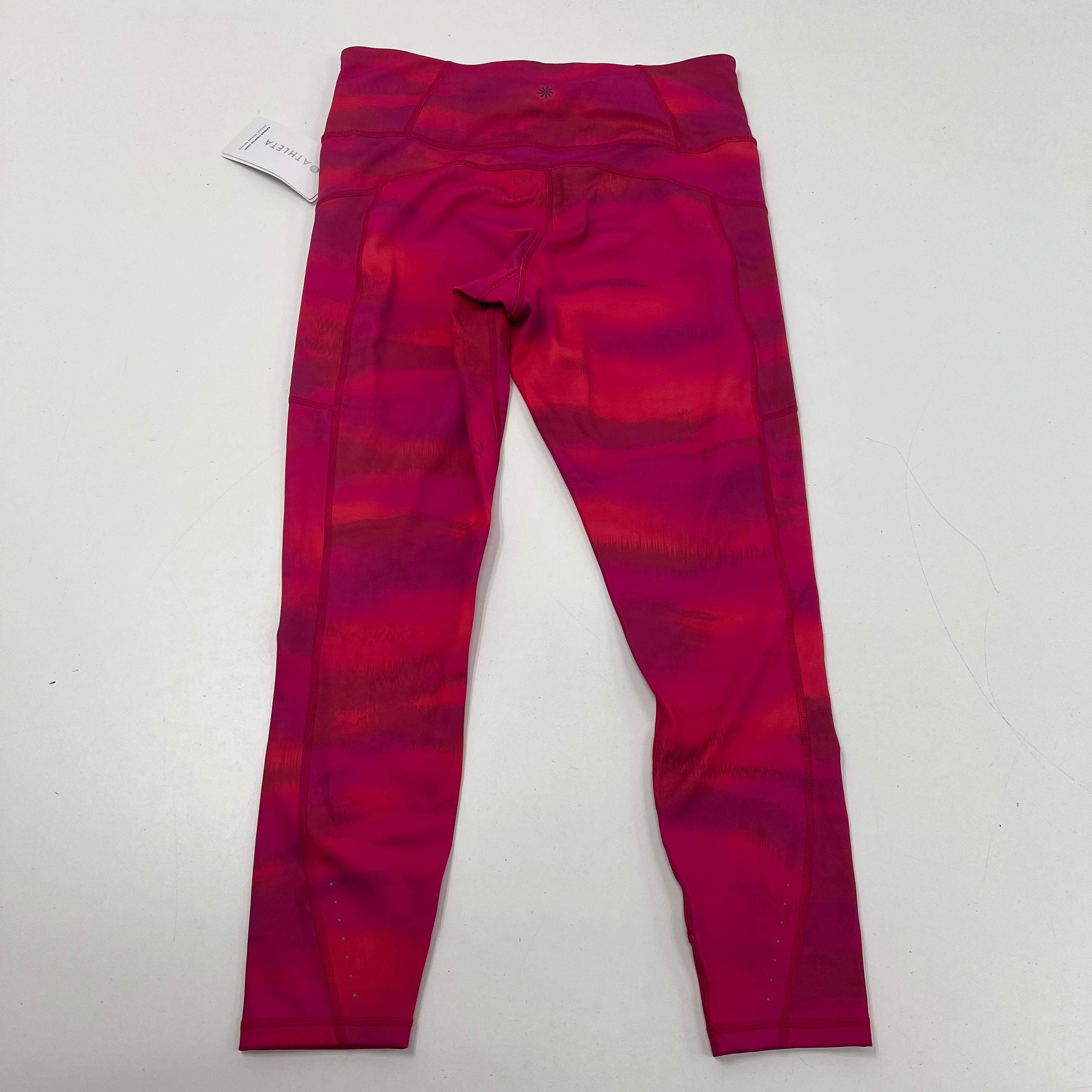 Athleta NWT Pink Rainier Printed Tight High Rise Zip Pocket Leggings Womens 1X