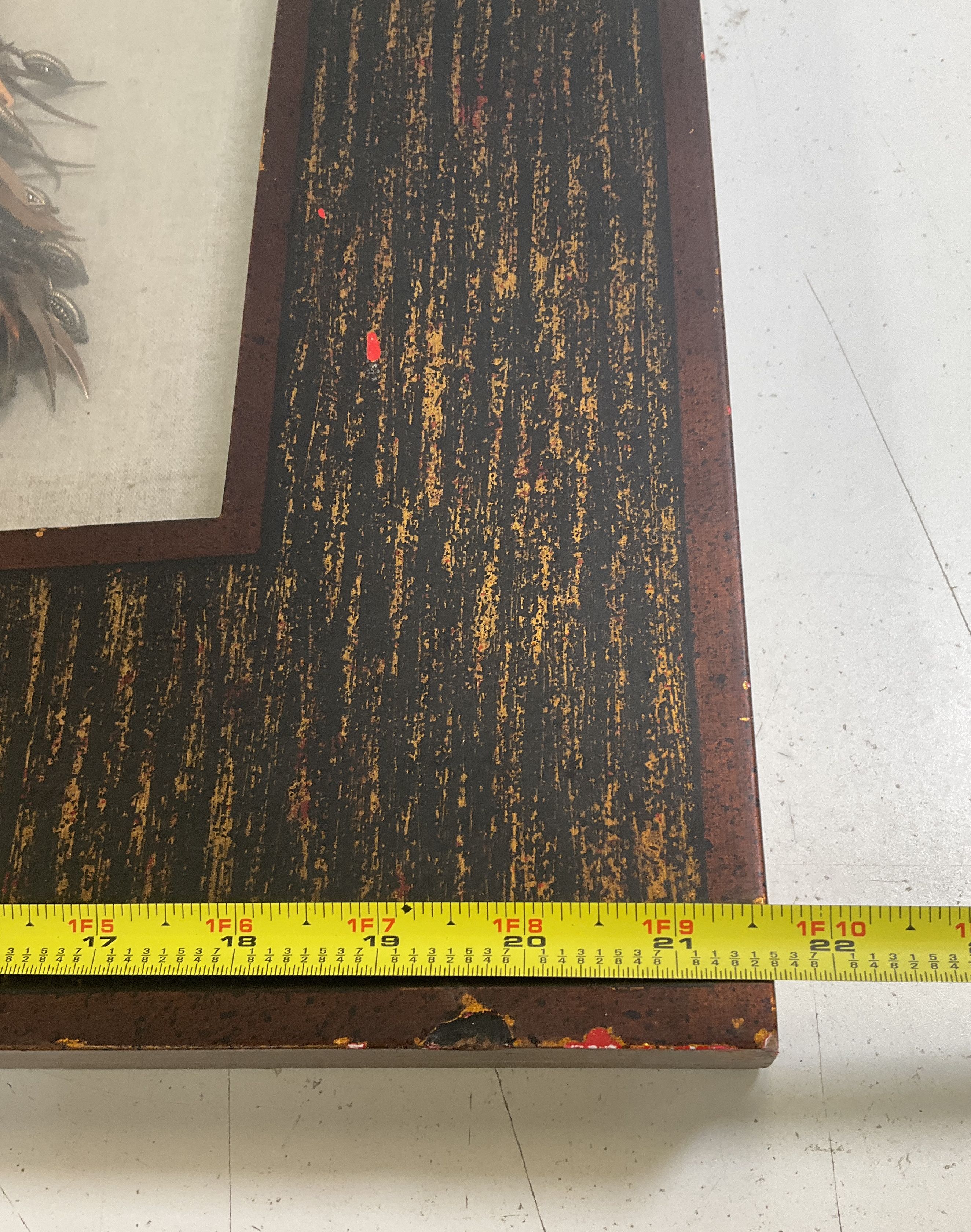 European Antique Bag Replica Black Gold Wood Glass Fabric Metal Shadow Box Art