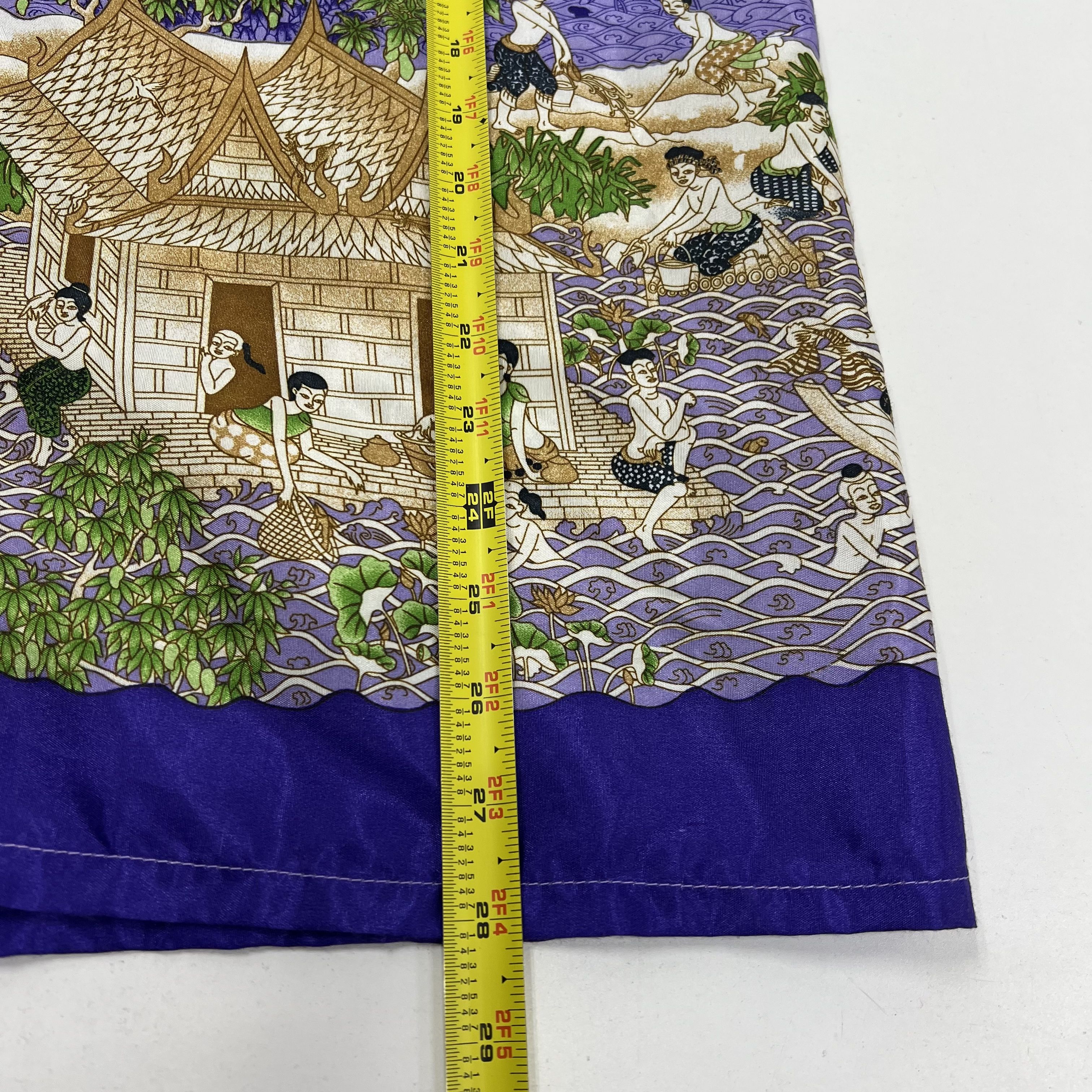 Thai by Siew Chang Huat Silk Collection Purple Button Up Shirt Size Large