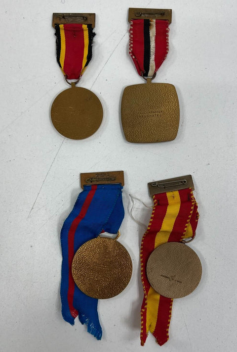 Lot of 4 Vintage European March Medals 1970s Swiss Spanish Belgian Souvenir