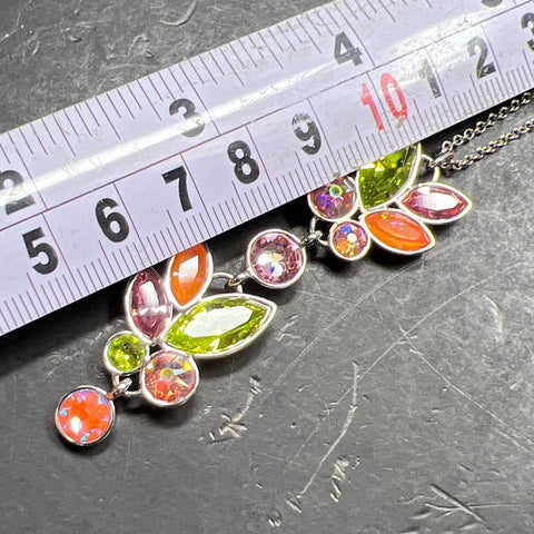 Touchstone Crystal Colorful Crystal Dangle Pendant Necklace