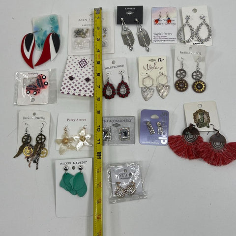 Ann Taylor Express Claire's Steampunk Tassel Wearable Earring Jewelry Lot of 17