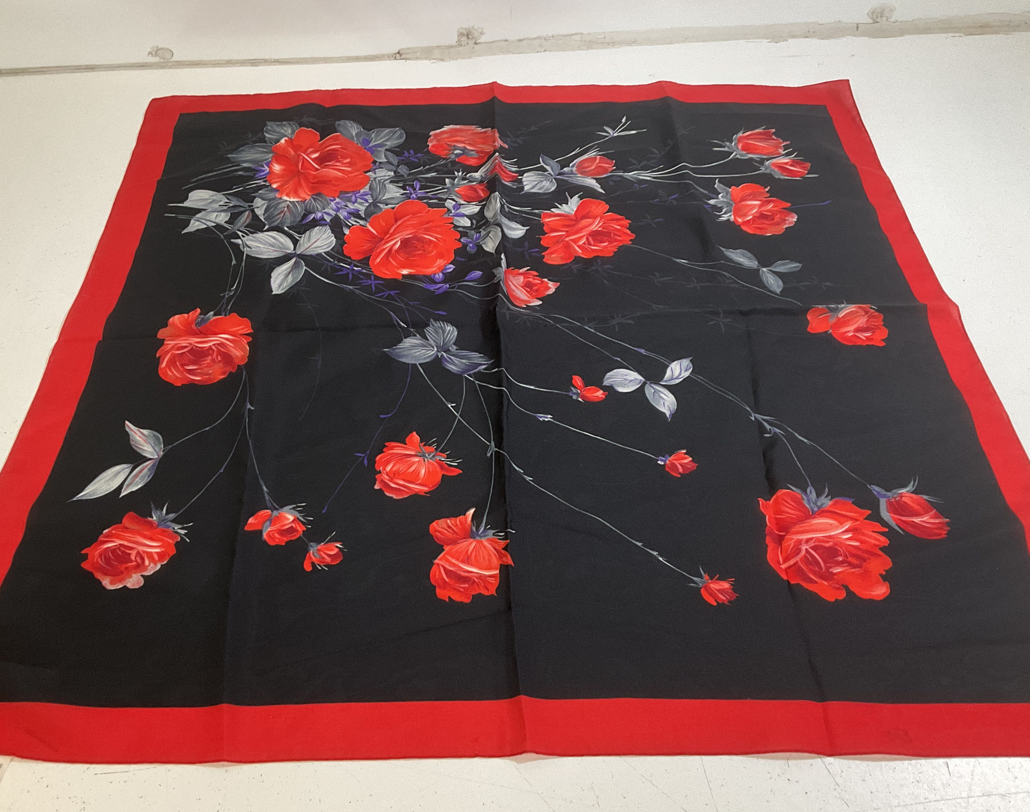 Vintage Scarf & Handkerchief Lot 9 Pcs Mixed Floral Paisley Plaid Silk Cotton