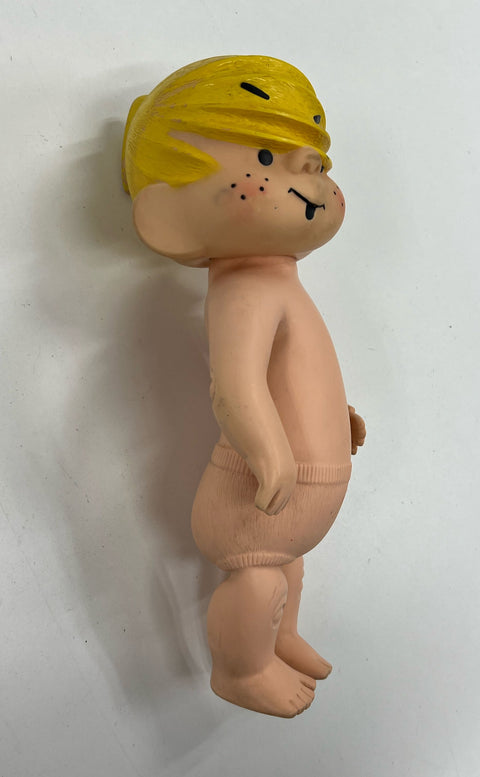 Vintage HKK Dennis The Menace Soft Plastic Squeezable Doll c1959 *No Clothing*