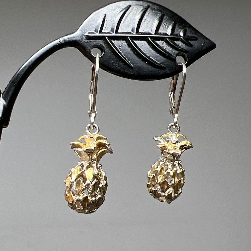 925 Sterling Silver Pineapple Dangle Earrings