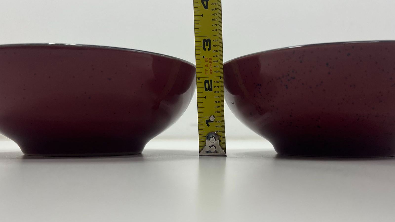 Denby Maroon Red Imperial Blue Stoneware Cereal Soup Bowls Lot of 2 England