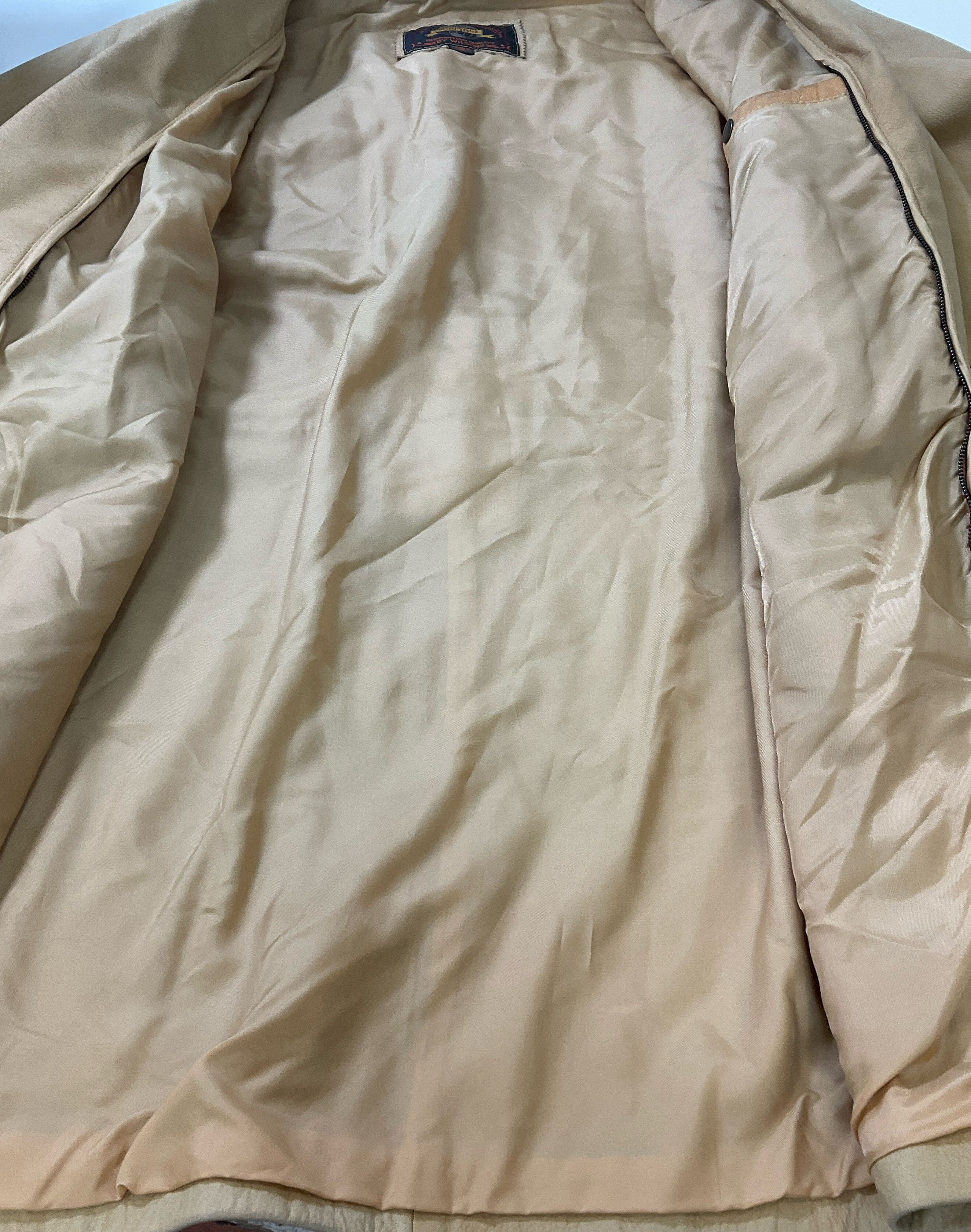 Wilson's Adventure Bound Women's Beige Leather Trench Coat Size S NWT $250 Vtg